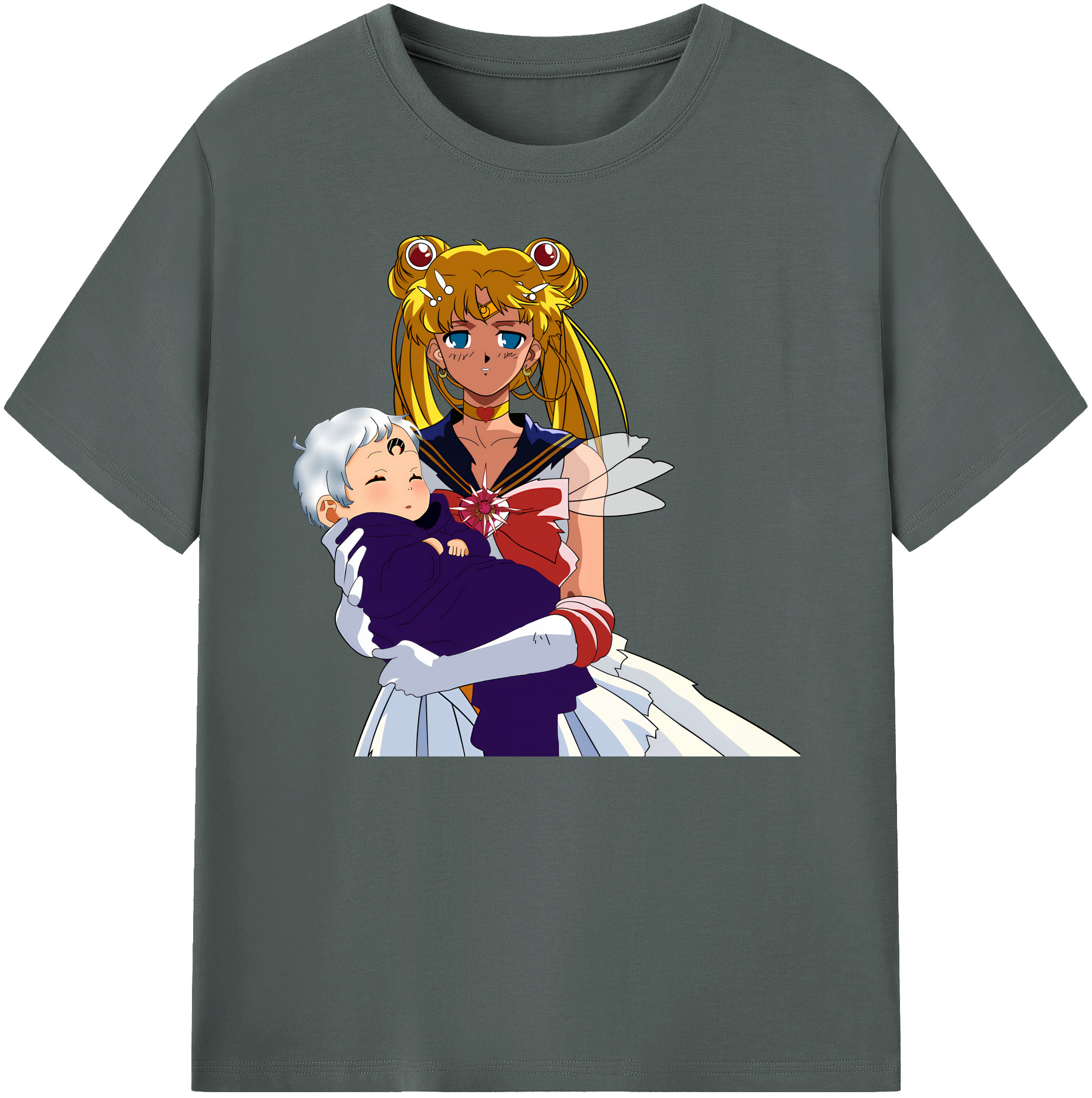 （画像用） 美少女戦士セーラームーン 月野 うさぎ つきの うさぎ Sailor Moon Tsukino Usagi 綿100％ メンズ半袖Tシャツ｜肌触りやわらか＆通気性
